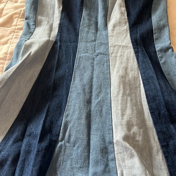 *Farm Rio* Colorblock Denim Midi Dress, Small - Picture 6 of 12